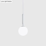Modern White Hanging Glass Pendant Lamp For Bedroom Lighting