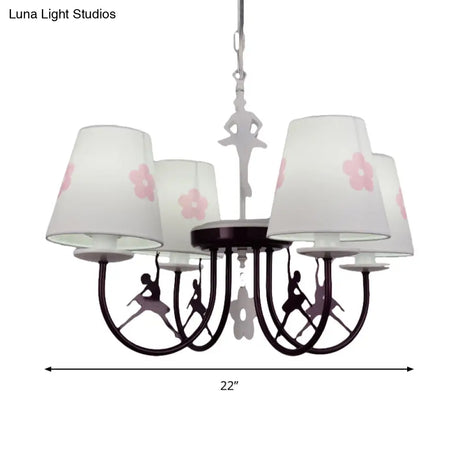 Modern White Hanging Lamp With Floral Accents Perfect For Living Room