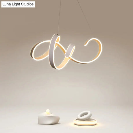 Modern White Led Ceiling Chandelier – Stylish Aluminum Hanging Light For Restaurants