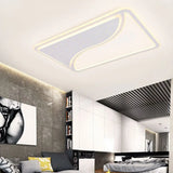 Modern White Led Ceiling Lamp With Curved Starry Sky Design Flush Lighting - 19’/35.5’ W