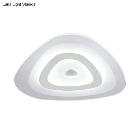 Modern White Led Ceiling Mounted Lamp - Acrylic Layered Triangle Thin Flush Light