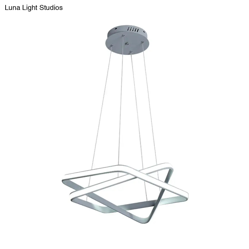 Modern White Led Chandelier Lighting: Seamless Acrylic Hang Light With Warm/White