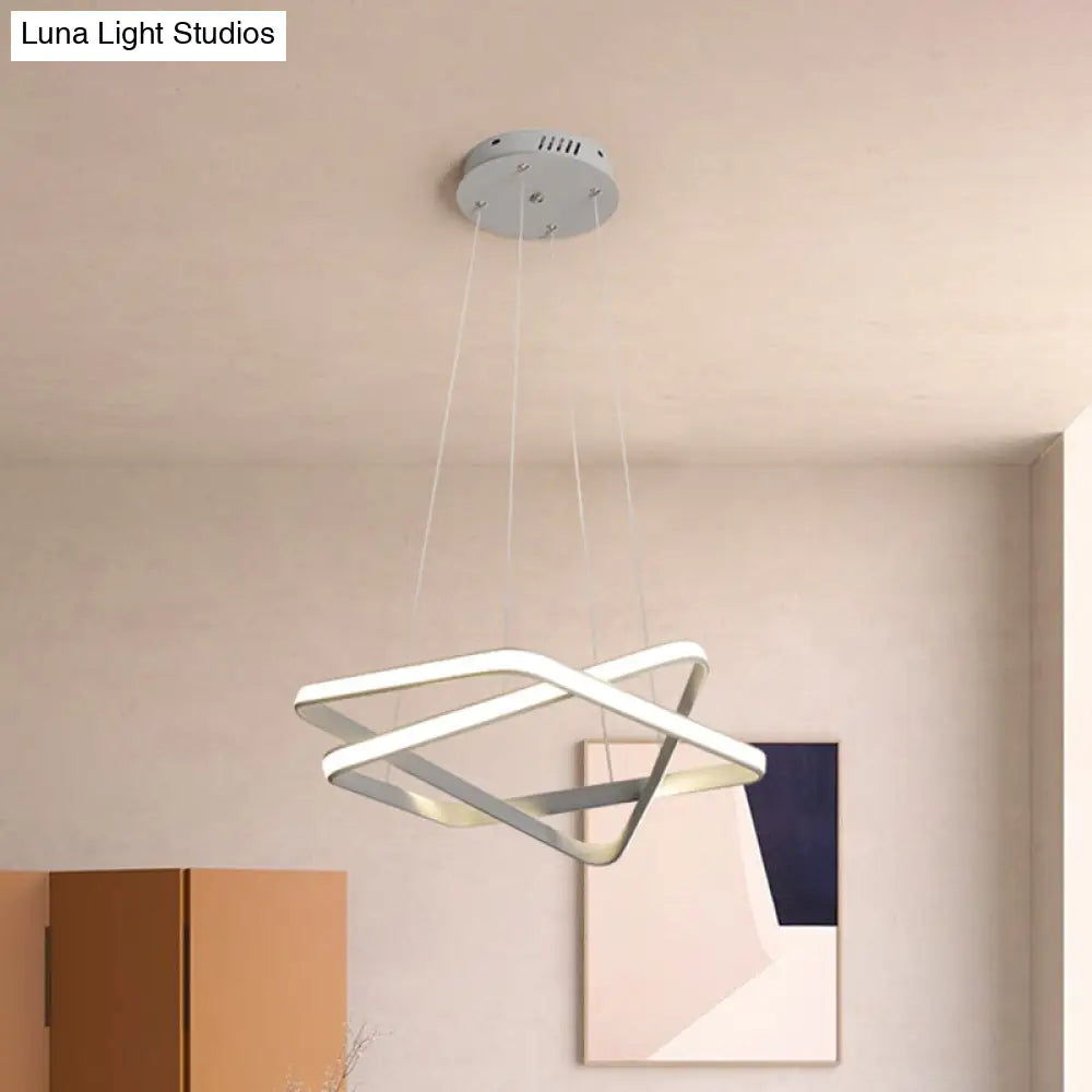 Modern Acrylic Hanging Light: Seamless White Led Chandelier With Warm/White Lighting / Warm