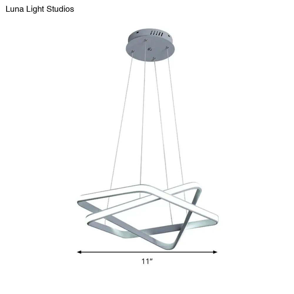 Modern Acrylic Hanging Light: Seamless White Led Chandelier With Warm/White Lighting