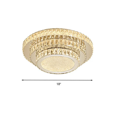 Modern White Led Flush Light Fixture - 18/21.5 Three-Tiered Design