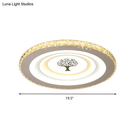 Modern White Led Flush Mount Ceiling Light For Bedrooms - 10’/19.5’ Wide Acrylic Fixture