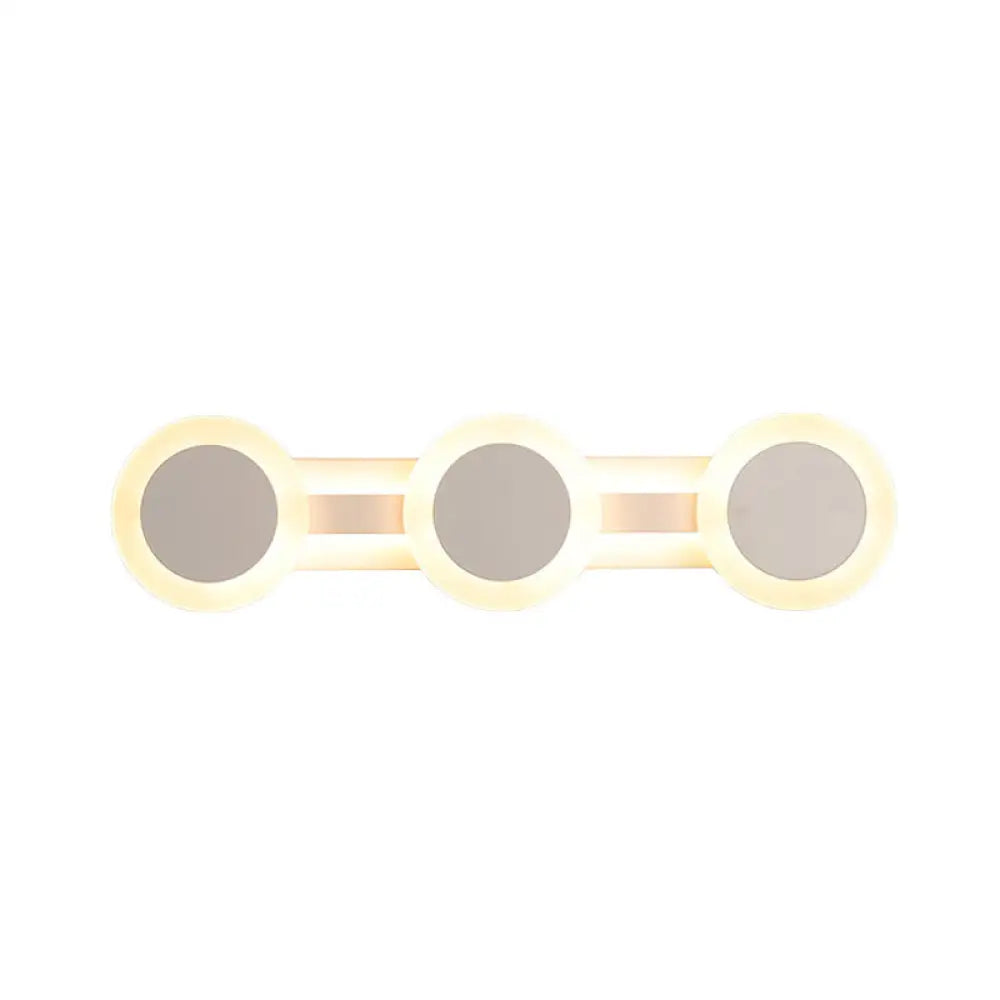 Modern White Led Vanity Light - 16/23.5 Linear Wall Sconce With Acrylic Shade Warm/White 3/4 Lights