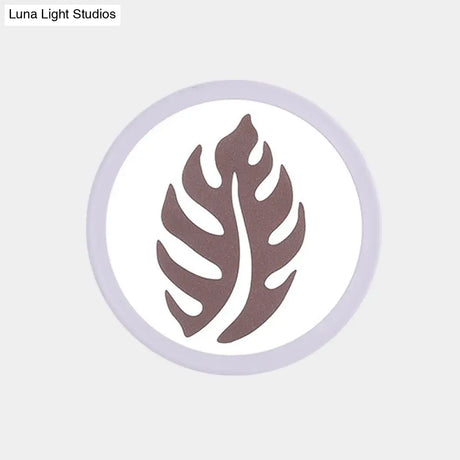 Modern White Led Wall Sconce With Sector/Leaf Pattern & Warm/White Light