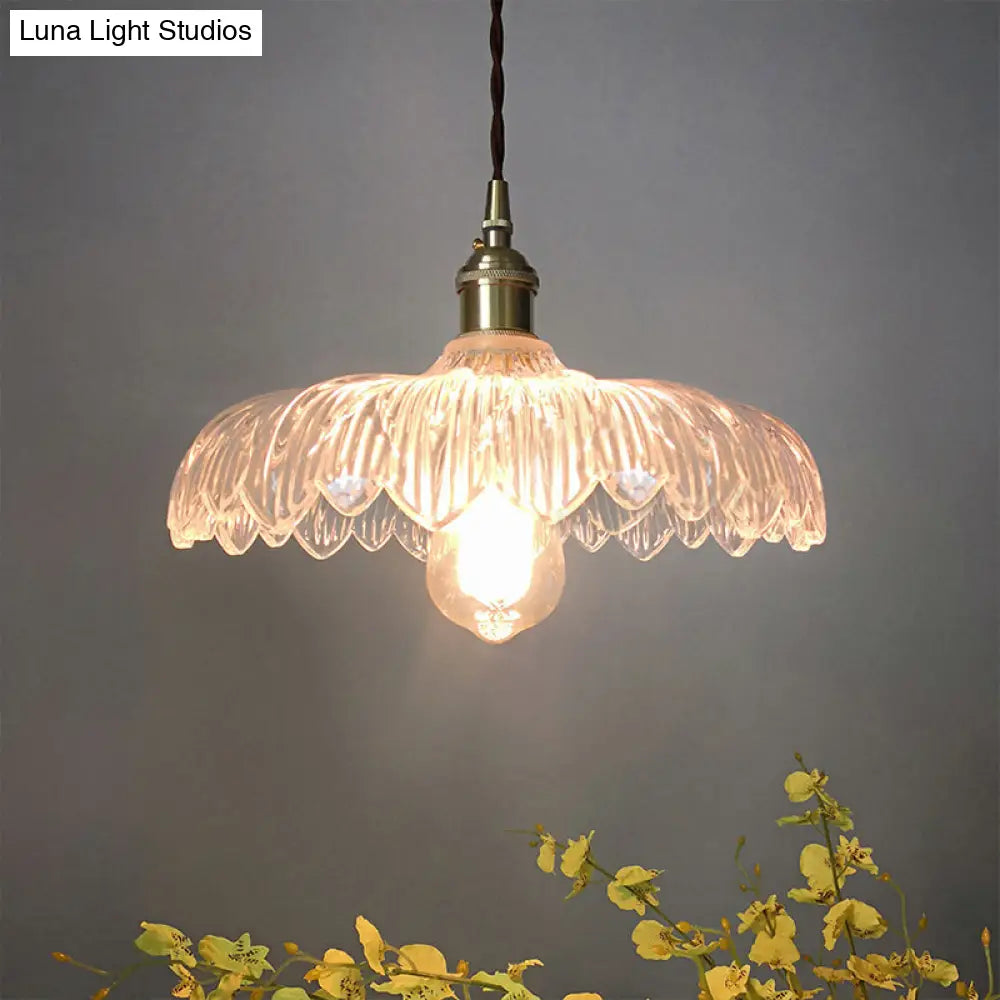 Modern White Prismatic Glass Umbrella Pendant Lamp - 10/12 Wide 1-Light Brass Suspension Ideal For