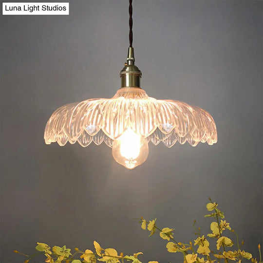 Modern White Prismatic Glass Umbrella Pendant Lamp - 10/12 Wide 1-Light Brass Suspension Ideal For