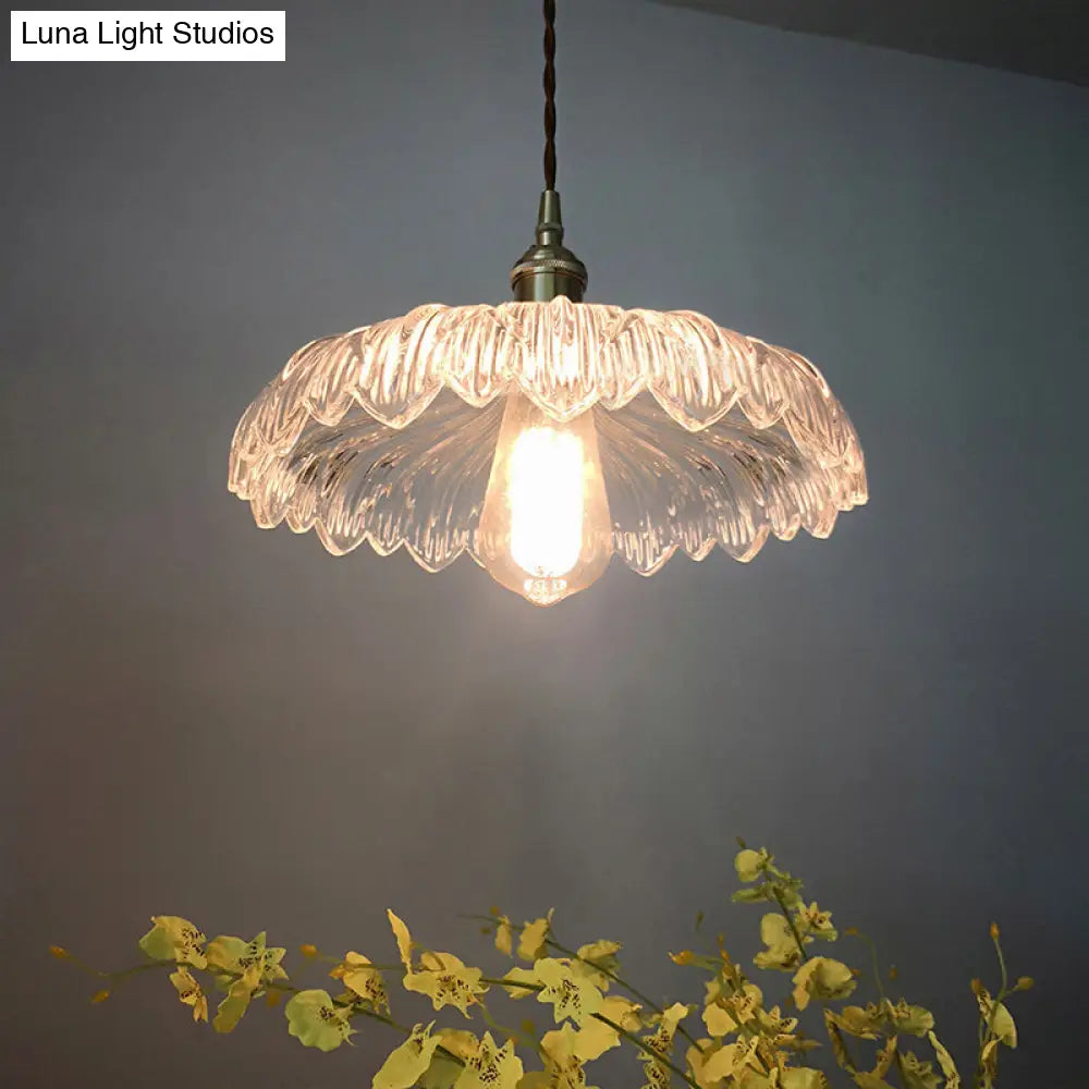 Modern White Prismatic Glass Umbrella Pendant Lamp - 10/12 Wide 1-Light Brass Suspension Ideal For