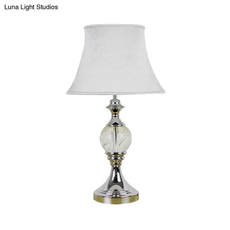 Modern White Reading Book Light With Fabric Shade - 1 Head Study Task Lighting