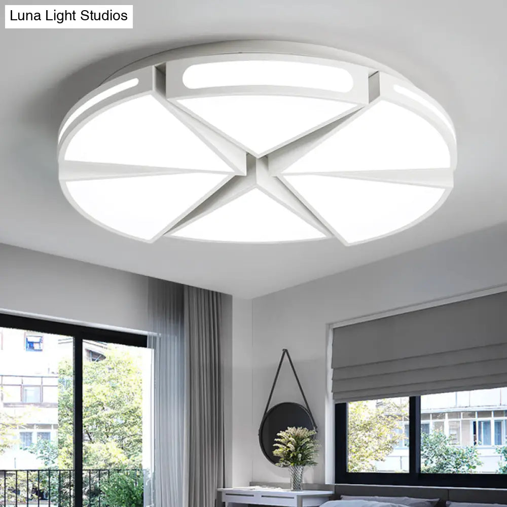 Modern White Round Ceiling Light For Kitchen Metal Flush Mount - 16’/19.5’ Lights With Black