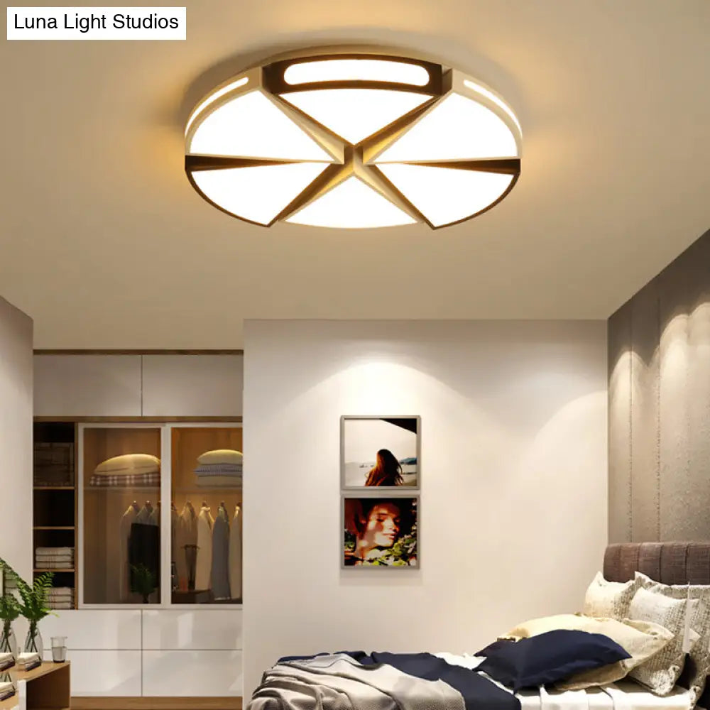 Modern White Round Ceiling Light For Kitchen Metal Flush Mount - 16’/19.5’ Lights With Black