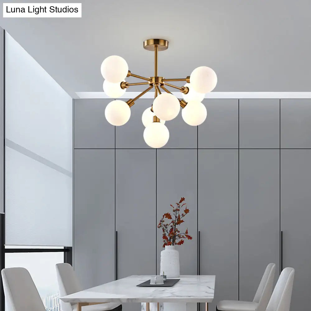 Modern White/Smoke Glass Bubble Pendant Light With 7/9 Lights - Perfect For Restaurants