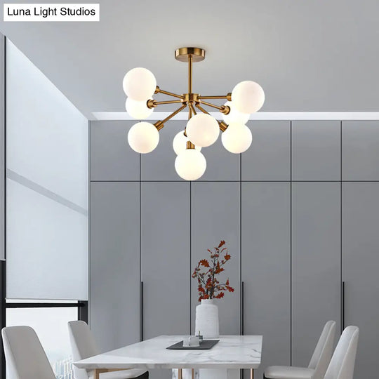 Modern White/Smoke Glass Bubble Pendant Light With 7/9 Lights - Perfect For Restaurants