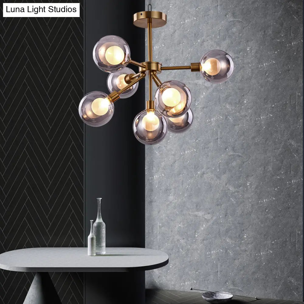 Modern White/Smoke Glass Bubble Pendant Light With 7/9 Lights - Perfect For Restaurants