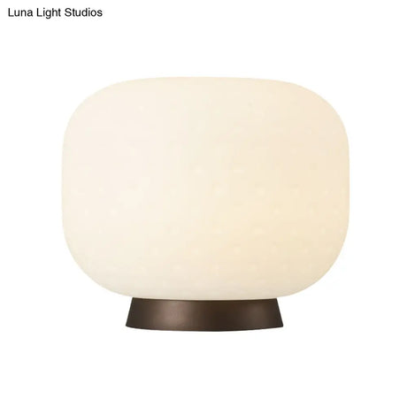 Modern White Table Lamp With Acrylic Drum Shade For Living Room Lighting