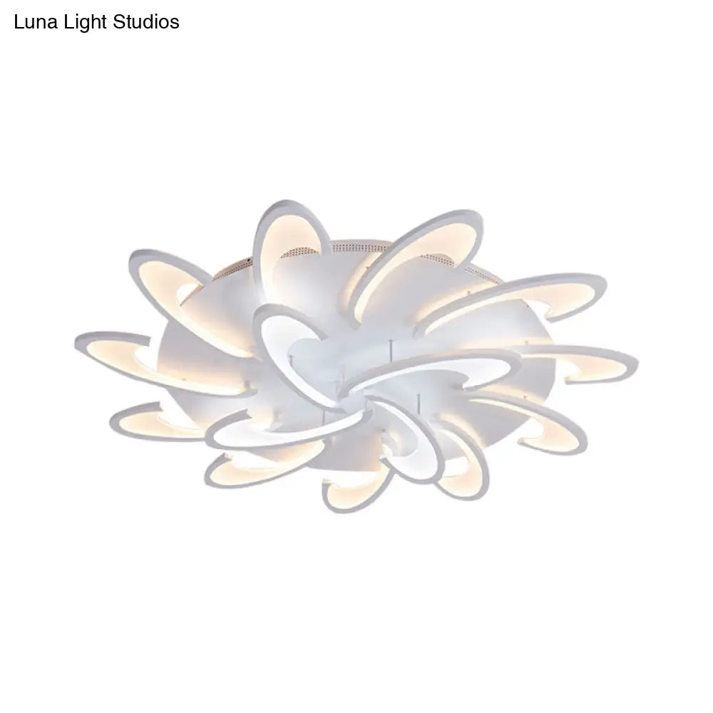Modern Windmill Flush Ceiling Light - Acrylic Flushmount Fixture For Living Room With Multiple