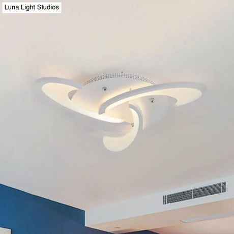Modern Windmill Flush Ceiling Light - Acrylic Flushmount Fixture For Living Room With Multiple