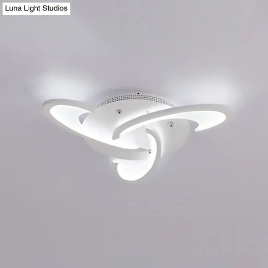 Modern Windmill Flush Ceiling Light - Acrylic Flushmount Fixture For Living Room With Multiple