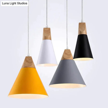 Modern Wood Pendant Lights Led Hanglamp Colorful Lamps For Restaurant/Bar Lighting Luminaire Home