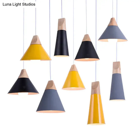 Modern Wood Pendant Lights Led Hanglamp Colorful Lamps For Restaurant/Bar Lighting Luminaire Home