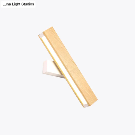 Modern Wooden Rotatable Led Bedroom Sconce Light Fixture White / Large