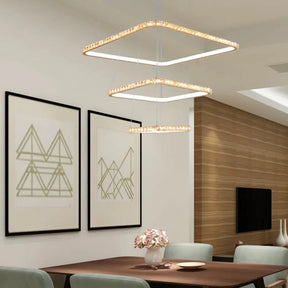Modernism 3-Tier Gold Chandelier With Clear Crystal Led Pendant - Restaurant Lighting In 3 Colors /