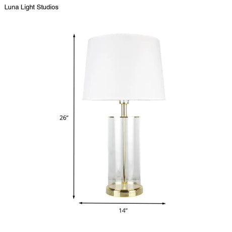 Modernism Desk Lamp With Tapered White Drum Shade