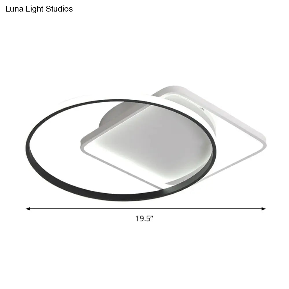 Modernist Acrylic Led Flushmount Ceiling Light In White/Warm 16’/19.5’ Wide