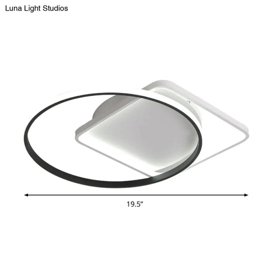 Modernist Acrylic Led Flushmount Ceiling Light In White/Warm 16’/19.5’ Wide