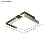 Modernist Black/Gold Led Flush Mount Lamp - 16’/19.5’/35.5’ Wide Iron Ceiling Fixture For