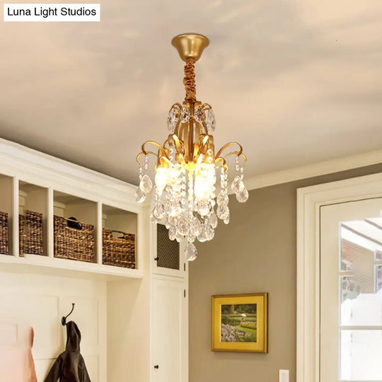 Modernist Style Crystal Chandelier With 3/6 Heads - Black/Gold Ceiling Pendant Light For Bedroom 3 /
