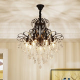 Modernist Crystal Chandelier Pendant Light With 3/6 Heads In Black/Gold - Perfect For Bedroom 7 /