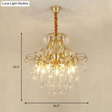 Modernist Crystal Chandelier Pendant Light With 3/6 Heads In Black/Gold - Perfect For Bedroom