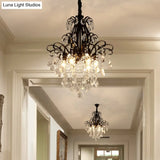 Modernist Crystal Chandelier Pendant Light With 3/6 Heads In Black/Gold - Perfect For Bedroom