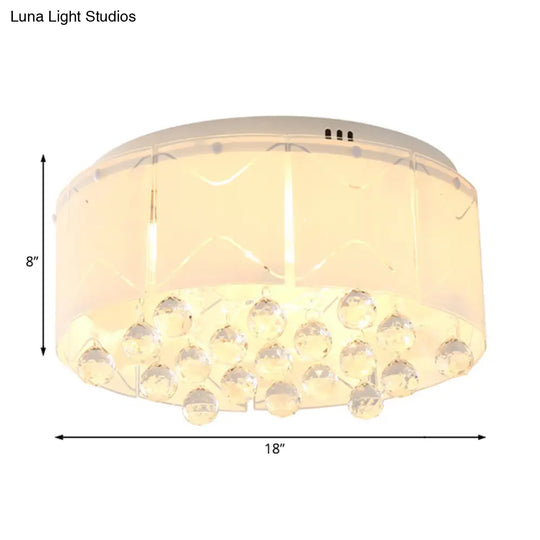 Modernist Crystal Flush Mount Lighting With Multi Lights - 18’/19.5’ Wide White Led Fixture