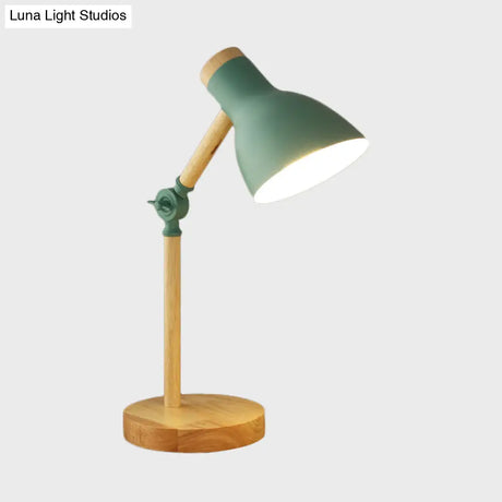 Modernist Domed Metal Desk Light - Rotatable Reading Lamp For Study Room In White/Pink/Yellow And