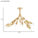 Modernist Gold Metal Sputnik Pendant Chandelier - 13 Bulb Hanging Ceiling Light For Living Room