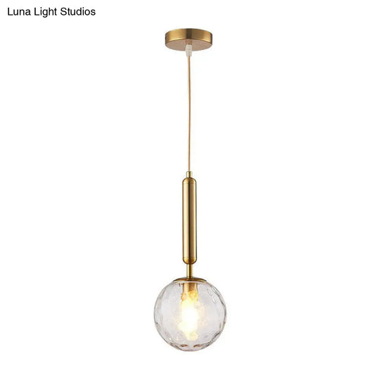 Modern Hammer Glass Pendant Light - Elegant Ball Shaped Hanging Fixture For Restaurants