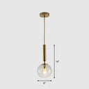 Modernist Hammer Glass Pendant Light - Stylish Hanging Ball Fixture For Restaurants Gold