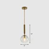Modernist Hammer Glass Pendant Light - Stylish Hanging Ball Fixture For Restaurants Gold
