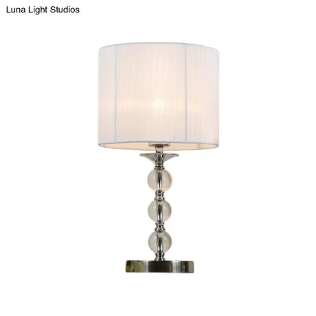 Modernist Hand-Cut Crystal White Sphere Task Light Nightstand Lamp