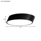 Modernist Led Bedroom Flush Mount Light In White/Black Inclined Elliptical Design 10’/16’/19.5’ Wide