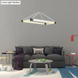 Modernist Led Pyramid Chandelier - White/Coffee 23.5’’/31.5’’/39’’ Wide Metal Ceiling