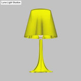 Modernist Nightstand Lamp With White Glass Cone Shade & 1 Light Reading Table Lighting
