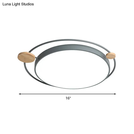 Modernist Round Ceiling Mounted Led Flush Light In Gray/White - Acrylic Multiple Sizes Natural/3