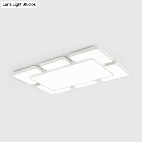 Modernist Style Flush Mount Lamp: Acrylic Shade Ceiling Light Black/White 20.5’/24.5’ 5/7 Lights
