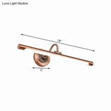 Modernist Style Tube Metal Vanity Sconce Light Led Wall Mount Lamp (18/22 W) In Weathered